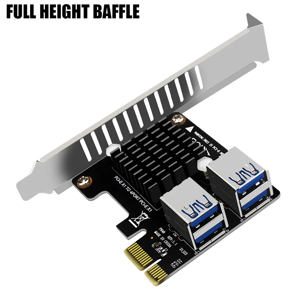 PCI-E 1 to 4 Riser Card Adapter Board PCI-E 1X to 16X Dual Layer USB3.0 Expansion Card for BTC Miner Mining
PCI-E 1 to 4 Riser Card Adapter Board PCI-E 1X to 16X Dual Layer USB3.0 Expansion Card for BTC Miner Mining