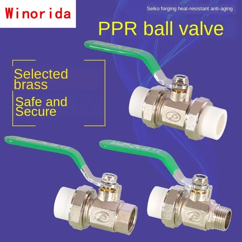 PPR Live Copper Ball Valve Double Head Inner and Outer Wire Valve Switch Main Valve Pipe Fittings
PPR Live Copper Ball Valve Double Head Inner and Outer Wire Valve Switch Main Valve Pipe Fittings
