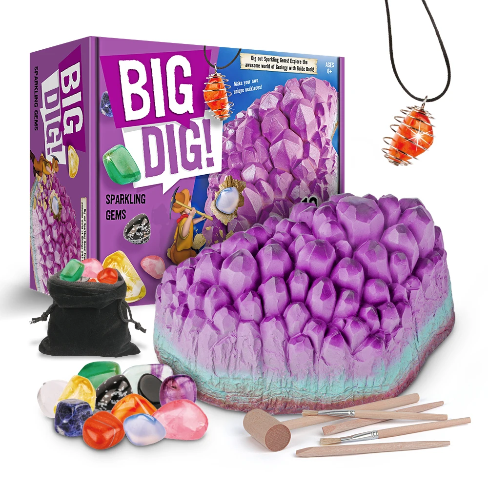 DIY Crystal Mining Excavation Kit Pendant Necklace Gem Archaeology Dig Mineral Mine Early Development Education Toys For Child
DIY Crystal Mining Excavation Kit Pendant Necklace Gem Archaeology Dig Mineral Mine Early Development Education Toys For Child