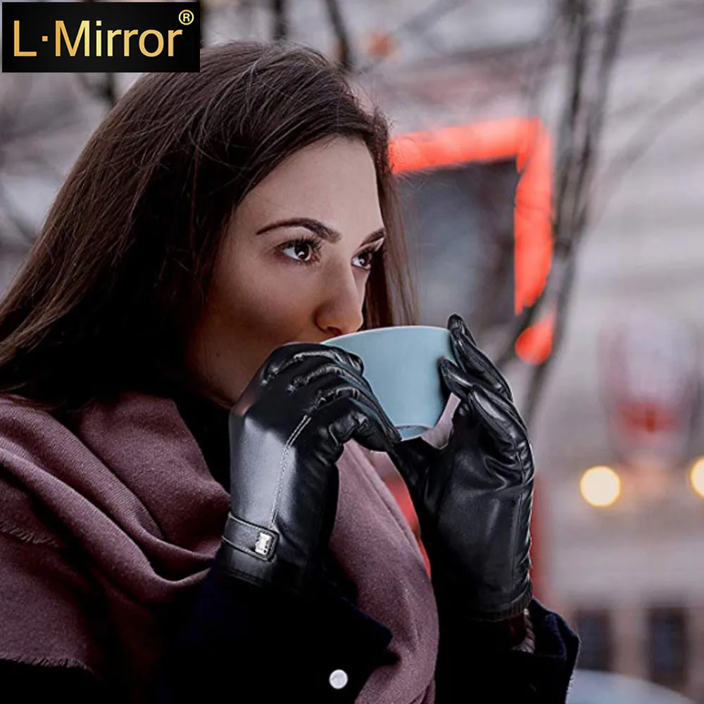 L.Mirror 1 пара женские и мужские перчатки с сенсорным экраном толстые теплые зимние |