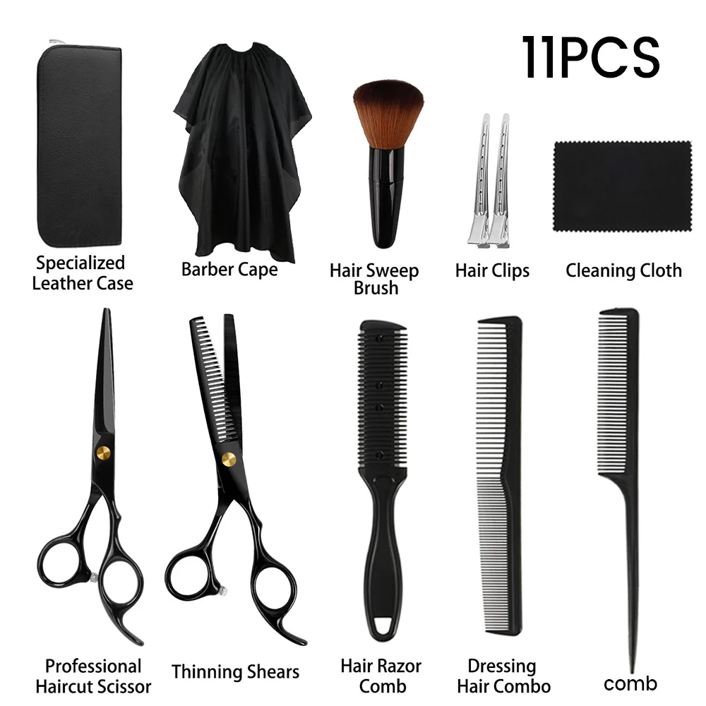 11PCS Professional Hair Cutting Hairdressing Barber Scissors Set for Hair Cutting Shears Haircut Comb Barber Salon Accessories
11PCS Professional Hair Cutting Hairdressing Barber Scissors Set for Hair Cutting Shears Haircut Comb Barber Salon Accessories