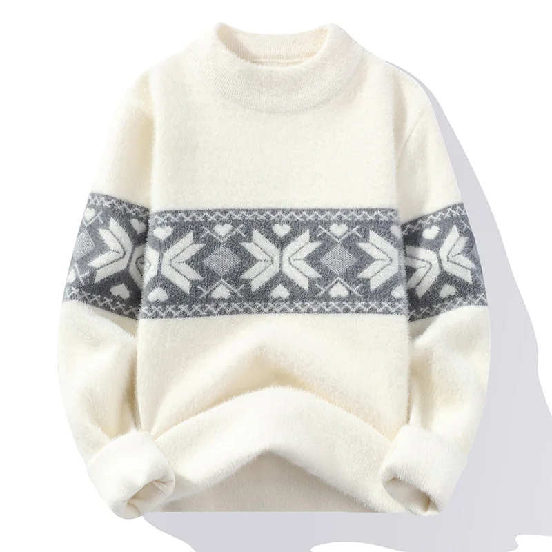 Autumn and winter new men's half high neck sweater fashion casual jacquard sweater
Autumn and winter new men's half high neck sweater fashion casual jacquard sweater