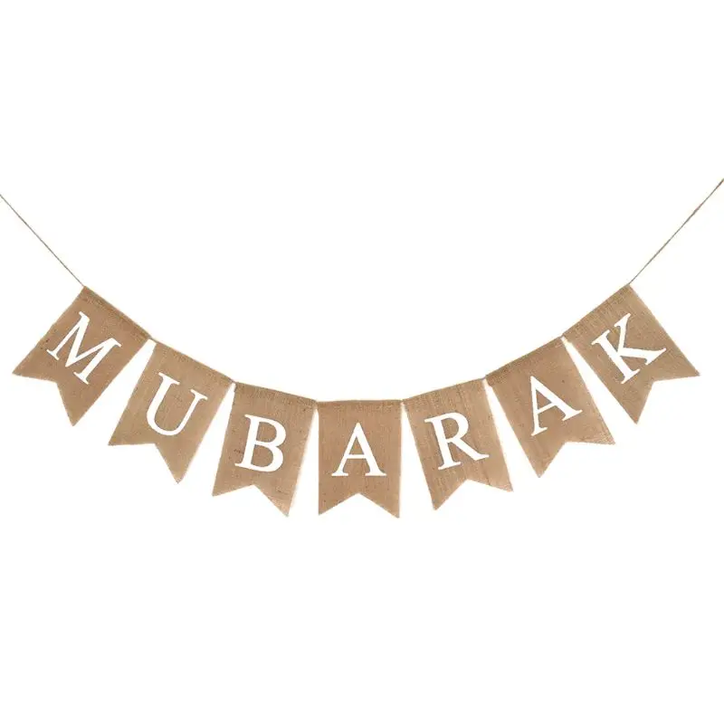 1 Set Muslim Ramadan Bunting Banner Garland Eid Mubarak Decor Burlap Pull Flag
1 Set Muslim Ramadan Bunting Banner Garland Eid Mubarak Decor Burlap Pull Flag