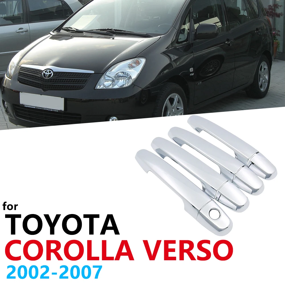 Роскошные хромированные боковые дверные ручки, Накладка для Toyota Corolla Verso MK2 E120 2002 ~ 2007, автомобильные аксессуары, наклейка Catch 2003
Роскошные хромированные боковые дверные ручки, Накладка для Toyota Corolla Verso MK2 E120 2002 ~ 2007, автомобильные аксессуары, наклейка Catch 2003