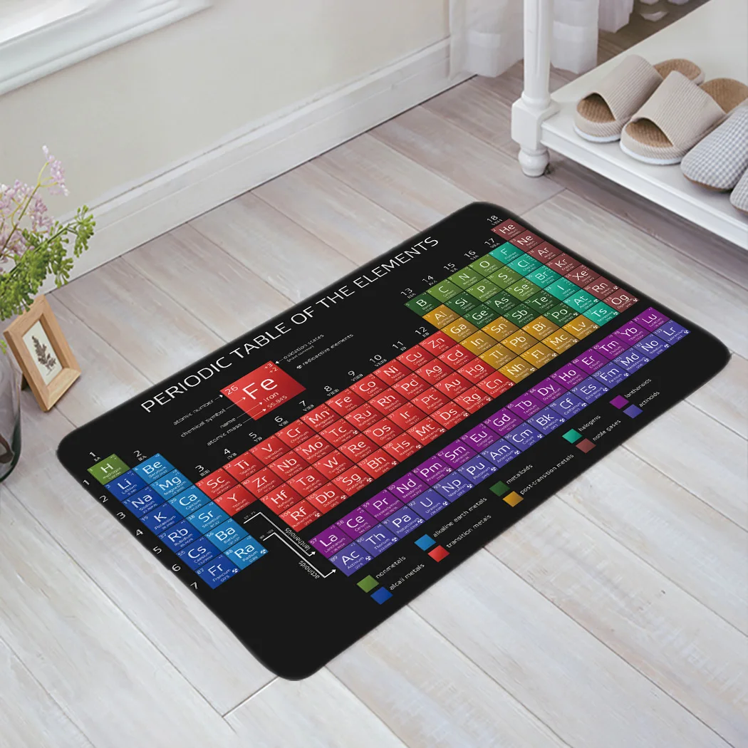 Periodic Table Of Elements Chemistry Doormat Non-slip Rug Soft Bath Mats Bathroom Supplies Carpet Living Room
Periodic Table Of Elements Chemistry Doormat Non-slip Rug Soft Bath Mats Bathroom Supplies Carpet Living Room