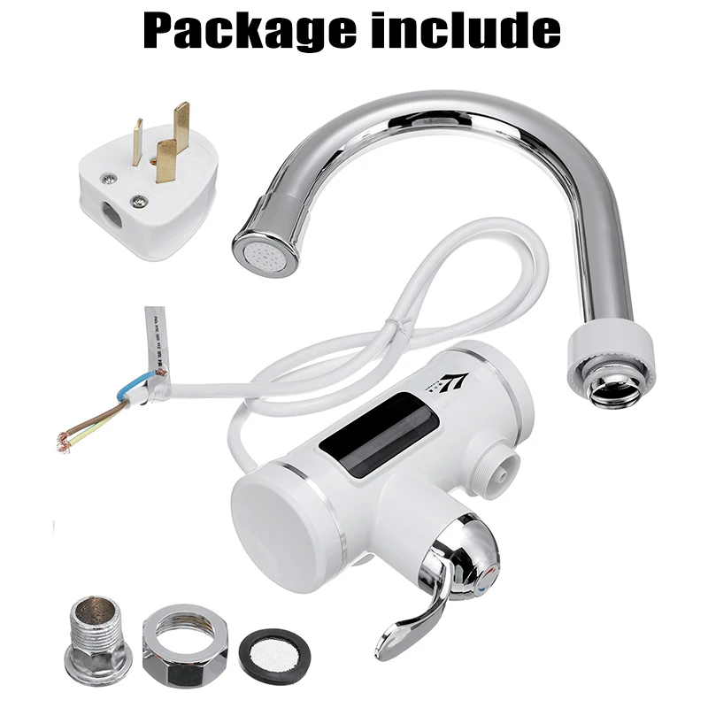 3000W Electric Kitchen Water Heater Tap Instant Hot Water Faucet Heater Cold Heating Faucet Tankless Instantaneous Water Heater
3000W Electric Kitchen Water Heater Tap Instant Hot Water Faucet Heater Cold Heating Faucet Tankless Instantaneous Water Heater