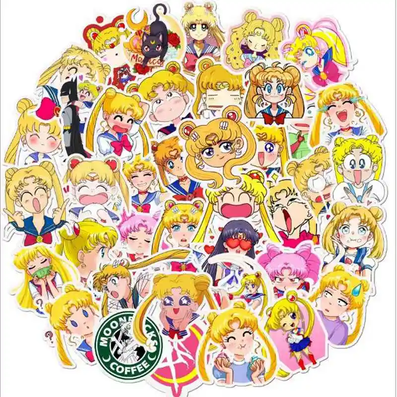 50pcs Cute Cartoon Girl Doodle Suitcase Trolley Case Laptop Pink Series Stickers For Motorcycle Computer Skateboard | Игрушки и хобби