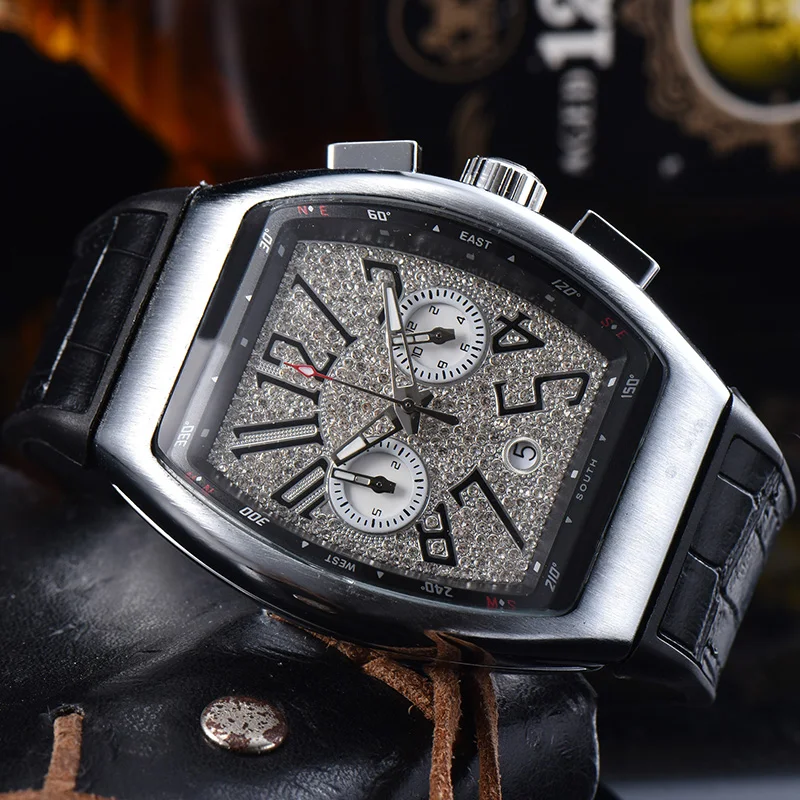 Fashion Top Brand Luxury Watch Tonneau Shape Dial Casual Mens Wristwatch Classic Diamond Multifunction Watches for Men
Fashion Top Brand Luxury Watch Tonneau Shape Dial Casual Mens Wristwatch Classic Diamond Multifunction Watches for Men