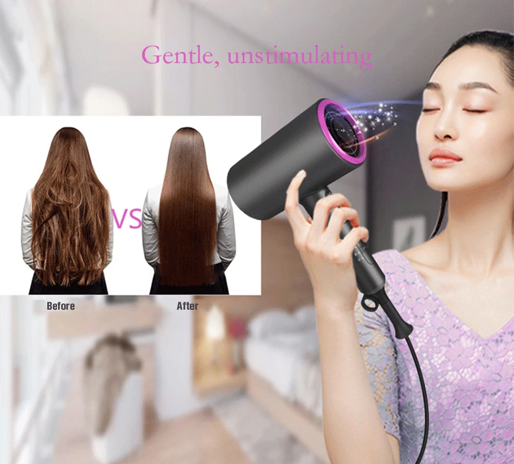 

Electric Hair Dryer Negative Ions Blow Dryer High Power 1800W 2 In 1 Hair Dryer Hair Blower Styler Hot Cold Wind Salon Dryers