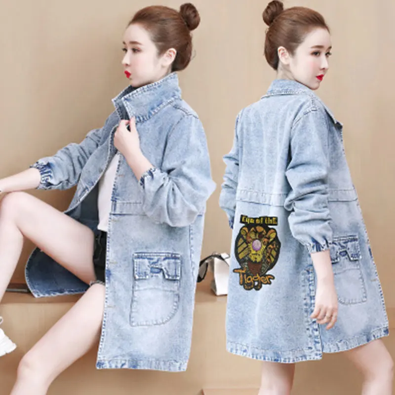 Женская джинсовая куртка, куртка-бомбер большого размера с отложным воротником, винтажная куртка на осень и зиму, 2021, куртки вымытые 
Женская джинсовая куртка, куртка-бомбер большого размера с отложным воротником, винтажная куртка на осень и зиму, 2021, куртки вымытые