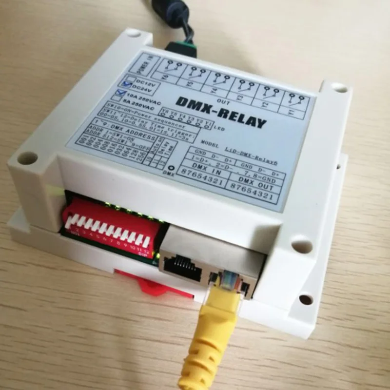 Professional 6-Way DMX512 Relay Power Switch Anti-Interference DMX Power Sequencer
Professional 6-Way DMX512 Relay Power Switch Anti-Interference DMX Power Sequencer