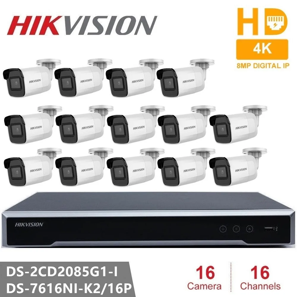 

Hikvision 8MP ip-камера Darkfighter DS-2CD2085G1-I комплекты видеонаблюдения 4K Bullet сетевая камера четкая Ночная картинка