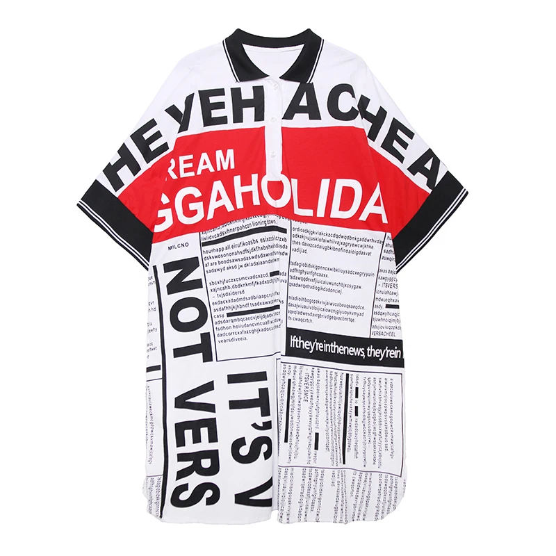 XUXI Women Streetwear Fashion Short Sleeve Thin Dress 2021 Summer POLO-Collar Letter Print Loose Long Skirt E1363
XUXI Women Streetwear Fashion Short Sleeve Thin Dress 2021 Summer POLO-Collar Letter Print Loose Long Skirt E1363