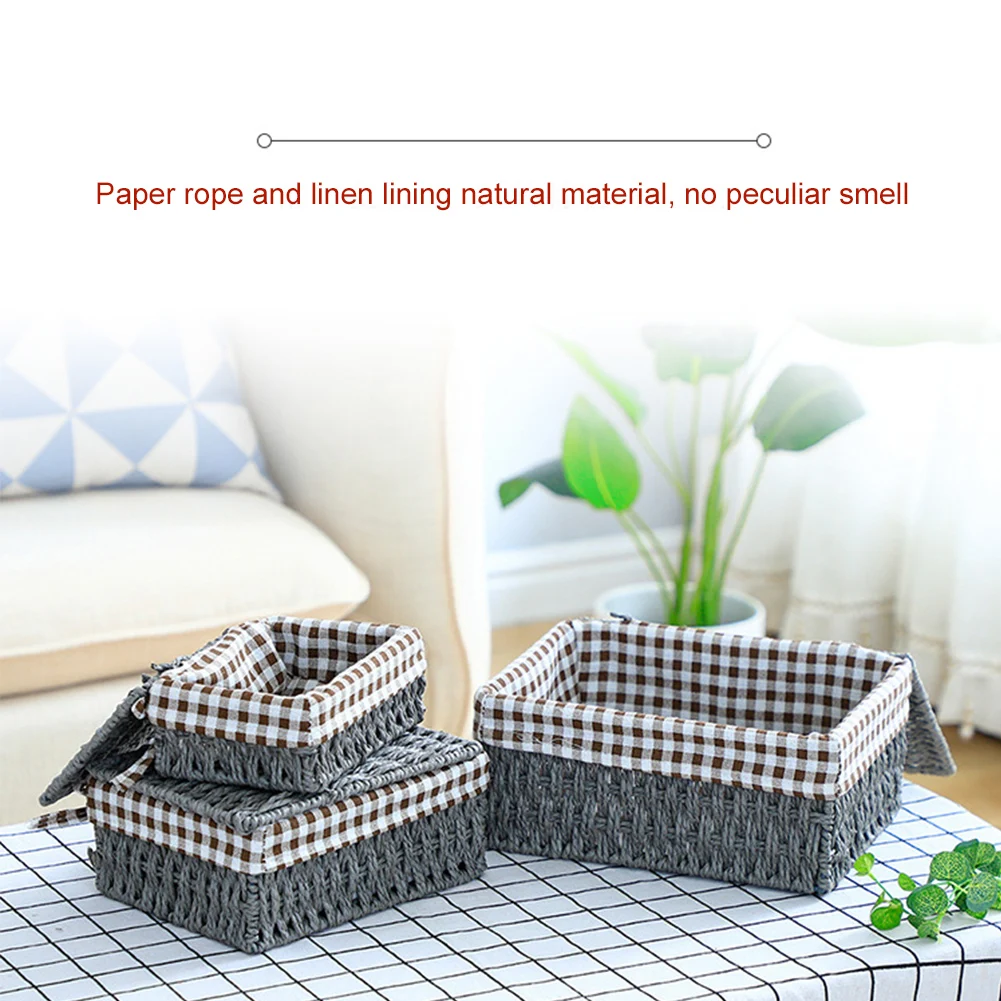 Wicker Storage Basket Set Woven Storage Baskets with Lid Cotton Liner Organizer Decoration for Kitchen Bedroom Closet
Wicker Storage Basket Set Woven Storage Baskets with Lid Cotton Liner Organizer Decoration for Kitchen Bedroom Closet