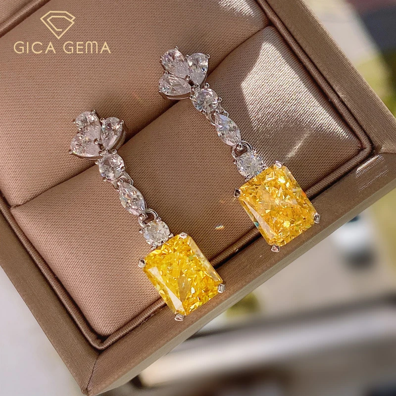 GICA GEMA 925 Sterling Silver Unusual Earrings For Women Zircon Create Diamond 8*10mm White Yellow Pink Gem Wedding Fine Jewelry
GICA GEMA 925 Sterling Silver Unusual Earrings For Women Zircon Create Diamond 8*10mm White Yellow Pink Gem Wedding Fine Jewelry