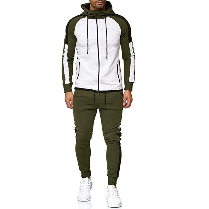 Men Tracksuit Autumn 2 Piece Set Sports Clothes Men Jogging Suit Side Stripe Sweatsuits Gym Clothes Workout Clothing Men Ouftits
