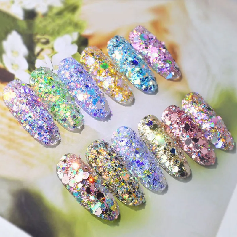 12 Colors Flakes Glitter Aluminum Foil Sequins Chrome Powder Nails Irregular Sticker Paillettes Art Manicure Decor Accessories
12 Colors Flakes Glitter Aluminum Foil Sequins Chrome Powder Nails Irregular Sticker Paillettes Art Manicure Decor Accessories