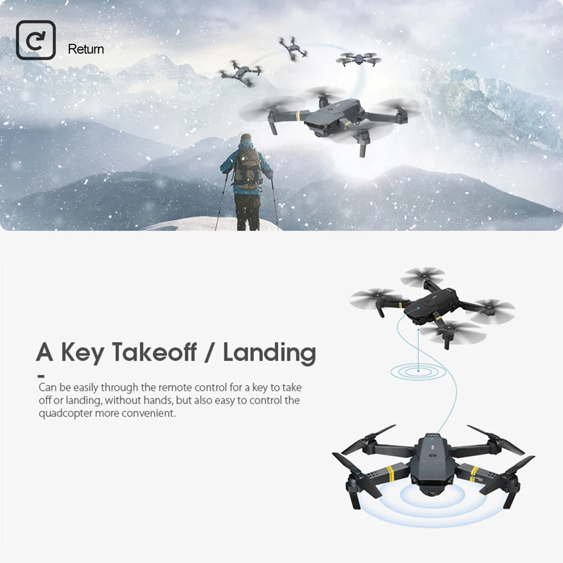 Eachine E58 WIFI FPV With Wide Angle HD 1080P/720P/480P Camera Hight Hold Mode Foldable Arm RC Quadcopter Drone X Pro RTF Dron
Eachine E58 WIFI FPV With Wide Angle HD 1080P/720P/480P Camera Hight Hold Mode Foldable Arm RC Quadcopter Drone X Pro RTF Dron