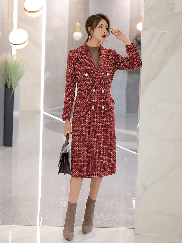 Red tweed coat women's middle and long section 2021 new spring and autumn coat temperament popular windbreaker women's small man
Red tweed coat women's middle and long section 2021 new spring and autumn coat temperament popular windbreaker women's small man