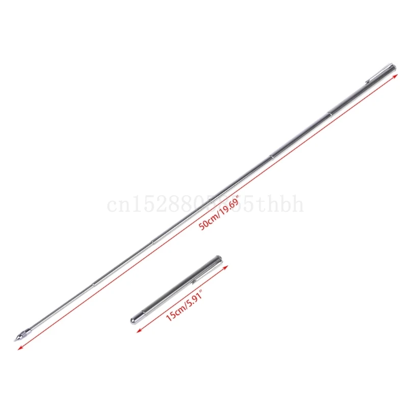 2 in 1 Pointer Telescopic Extendable Steel Ballpoint Pen Teaching Tool Magic Pen