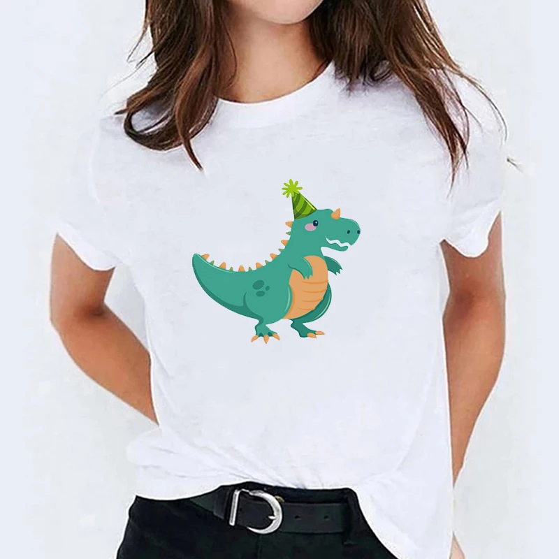 Cartoon Dinosaur T-shirts Women Short Sleeve Women's Clothing 2021 Women-clothing Woman Summer Fashion Tops T-shirt With Sleeves
Cartoon Dinosaur T-shirts Women Short Sleeve Women's Clothing 2021 Women-clothing Woman Summer Fashion Tops T-shirt With Sleeves