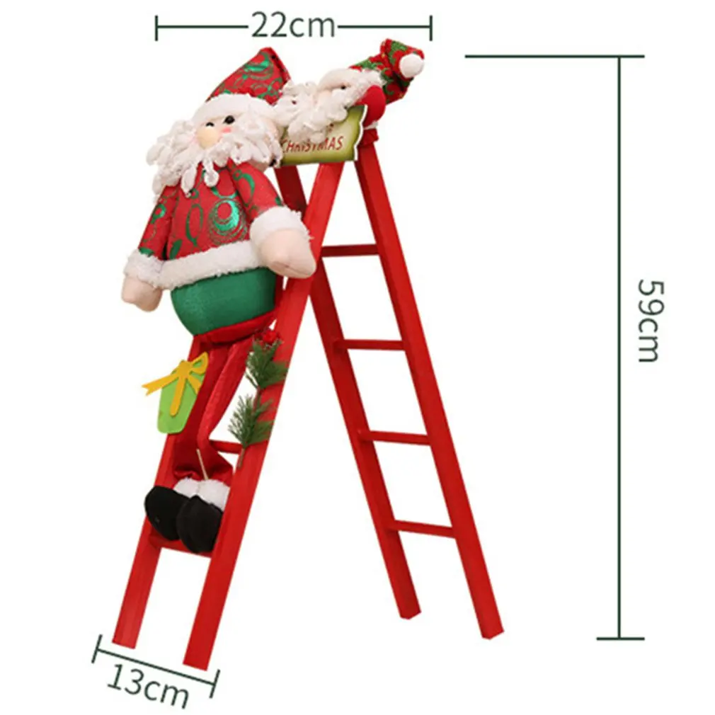 

Novel and interesting electric climbing Santa Claus HS with red ladder