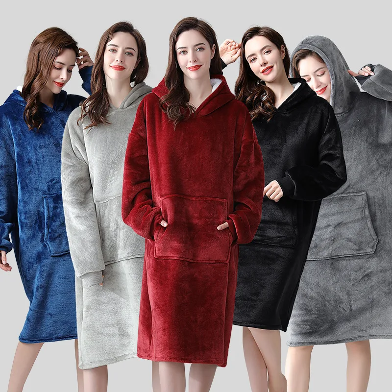 BALDAUREN New Winter Women Same Lazy Blanket Pullover Flannel Sweater TV Blanket Hooded Robe Home Nightgown One Piece
BALDAUREN New Winter Women Same Lazy Blanket Pullover Flannel Sweater TV Blanket Hooded Robe Home Nightgown One Piece