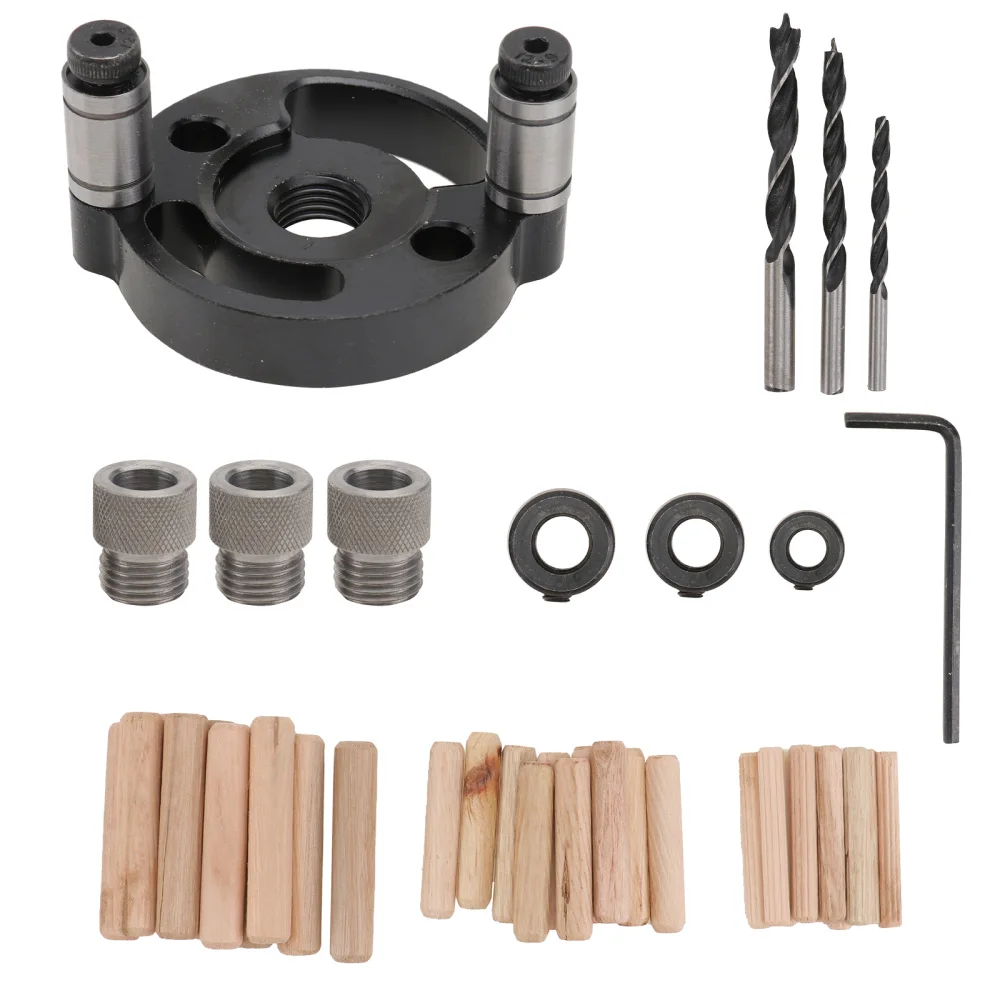 1 Set 38Pcs 6/8/10mm Woodworking Drilling Holes Tool Pocket Hole Jig Kit (Black) 
1 Set 38Pcs 6/8/10mm Woodworking Drilling Holes Tool Pocket Hole Jig Kit (Black)