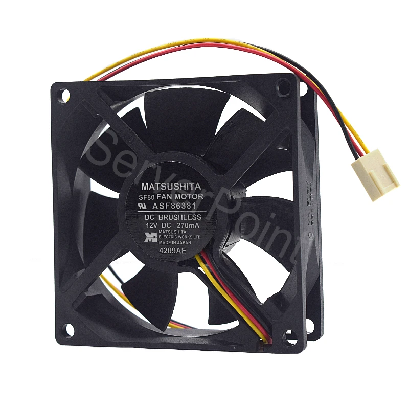 for Matsushita SF80 ASF86381CE Equipment fan 12V 270MA 3pin Processor Cooler Heatsink Fan
for Matsushita SF80 ASF86381CE Equipment fan 12V 270MA 3pin Processor Cooler Heatsink Fan