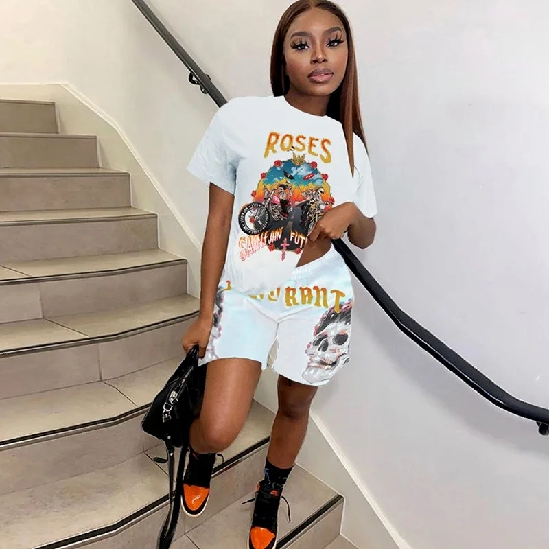 2021 Summer Cartoon Letter Print Shorts Set T-shirt 2-piece Set Sportswear Jogging Street Casual Wear T-shirt Top Women's Set
2021 Summer Cartoon Letter Print Shorts Set T-shirt 2-piece Set Sportswear Jogging Street Casual Wear T-shirt Top Women's Set