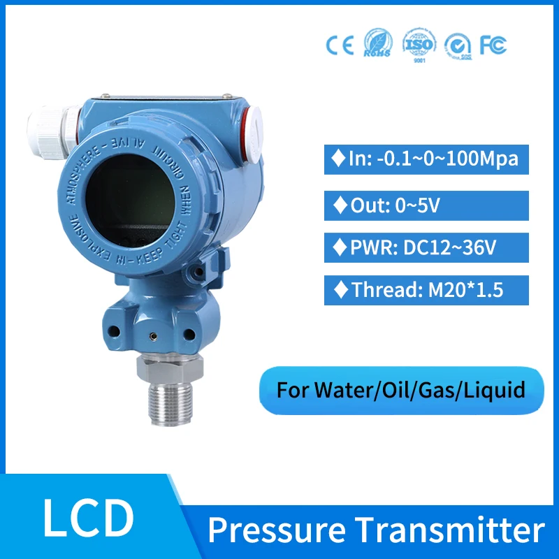 

0-5v IP65 Pressure Sensor G1/4 20MPa Hydraulic Pressure Transmitter with LCD display Pressure Transducer