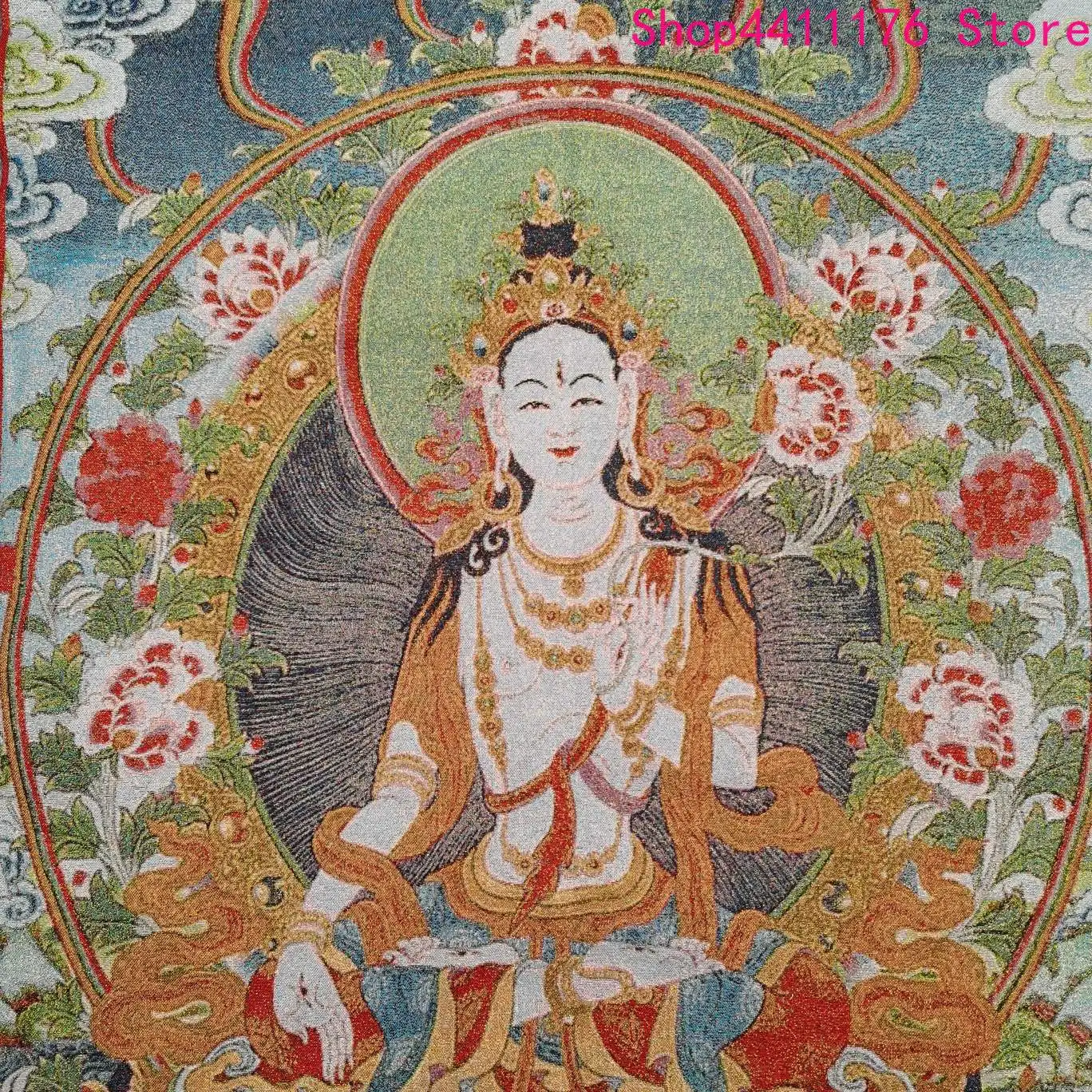 Tibetan Buddhism Thangka Bodhisattva Silk Embroidery Decoration Painting Size 60x90cm Portrait
Tibetan Buddhism Thangka Bodhisattva Silk Embroidery Decoration Painting Size 60x90cm Portrait