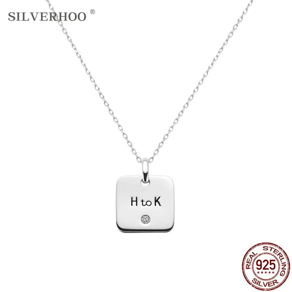 SILVERHOO 925 Sterling Silver Pendant DIY Necklaces Tiny Square Label Accept Customize Engraved Necklace New Arrival Jewelry
SILVERHOO 925 Sterling Silver Pendant DIY Necklaces Tiny Square Label Accept Customize Engraved Necklace New Arrival Jewelry