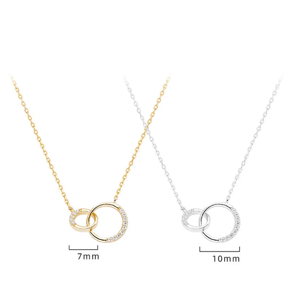 925 Sterling Silver Round Double Circle CZ Zirconia Necklaces & Pendants For Women Party Gift Choker NK063
925 Sterling Silver Round Double Circle CZ Zirconia Necklaces & Pendants For Women Party Gift Choker NK063