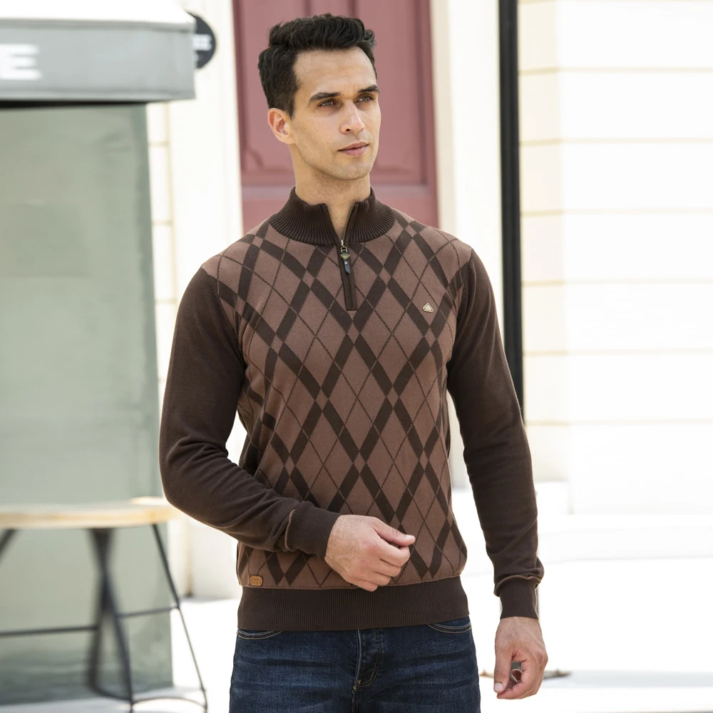Autumn Argyle Jacquard Polo Sweater Half Zip Cardigan Jacket Man Long Sleeve Mock Neck Sweaters Pullover Men Streetwear Winter
Autumn Argyle Jacquard Polo Sweater Half Zip Cardigan Jacket Man Long Sleeve Mock Neck Sweaters Pullover Men Streetwear Winter