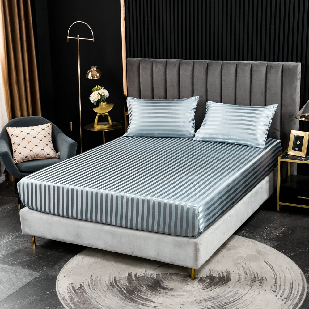 Luxury Queen King Size Bedding Set Satin Silk Fitted Sheet Bed Mattress Protector Cover Twin Queen Bedclothes No Pillowcase
Luxury Queen King Size Bedding Set Satin Silk Fitted Sheet Bed Mattress Protector Cover Twin Queen Bedclothes No Pillowcase
