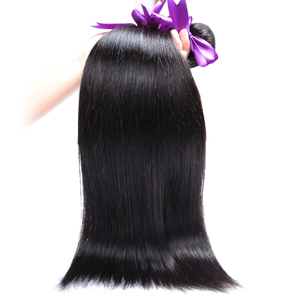 Прямые пряди волос Shining Star с закрытием бразильские человеческие волосы 10-26 дюймов