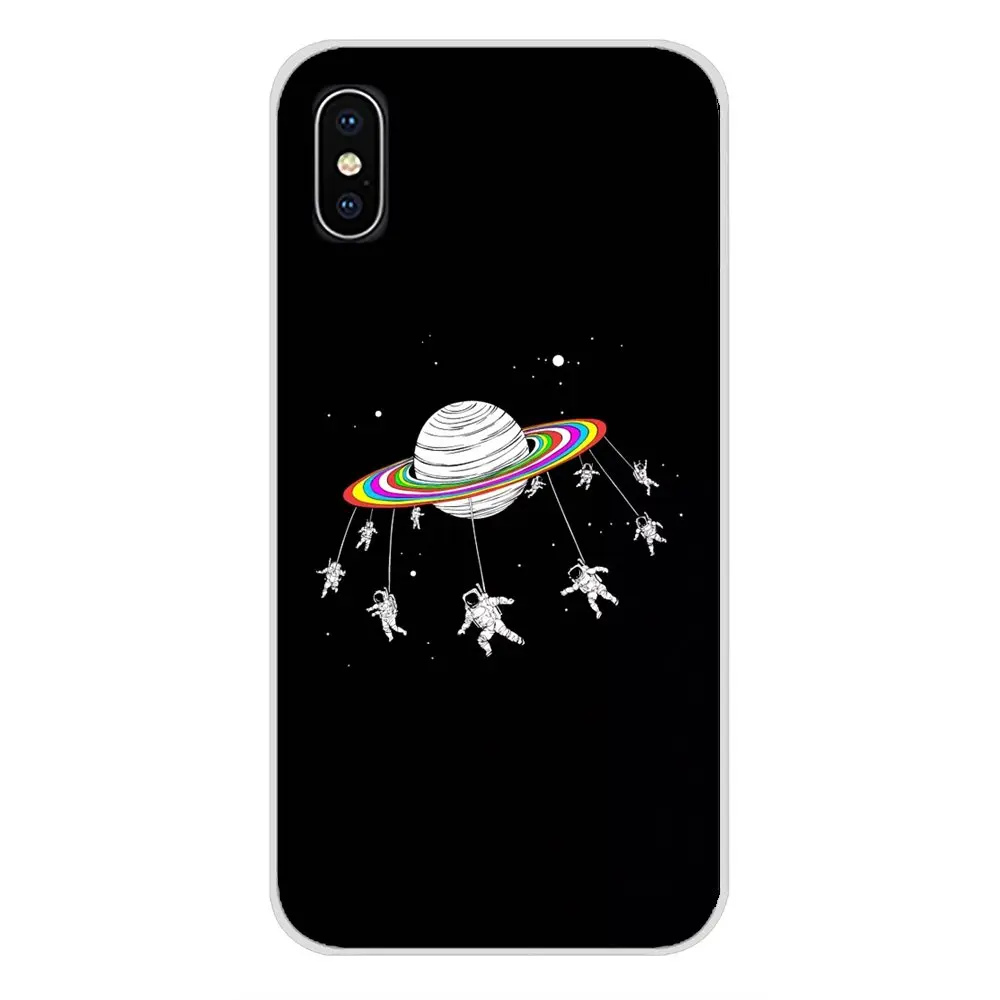 Soft Transparent Skin Cover For Xiaomi Mi4 Mi5 Mi5S Mi6 Mi A1 A2 A3 5X 6X 8 CC 9 T Lite SE Pro Astronaute de la Lune lɾspace |