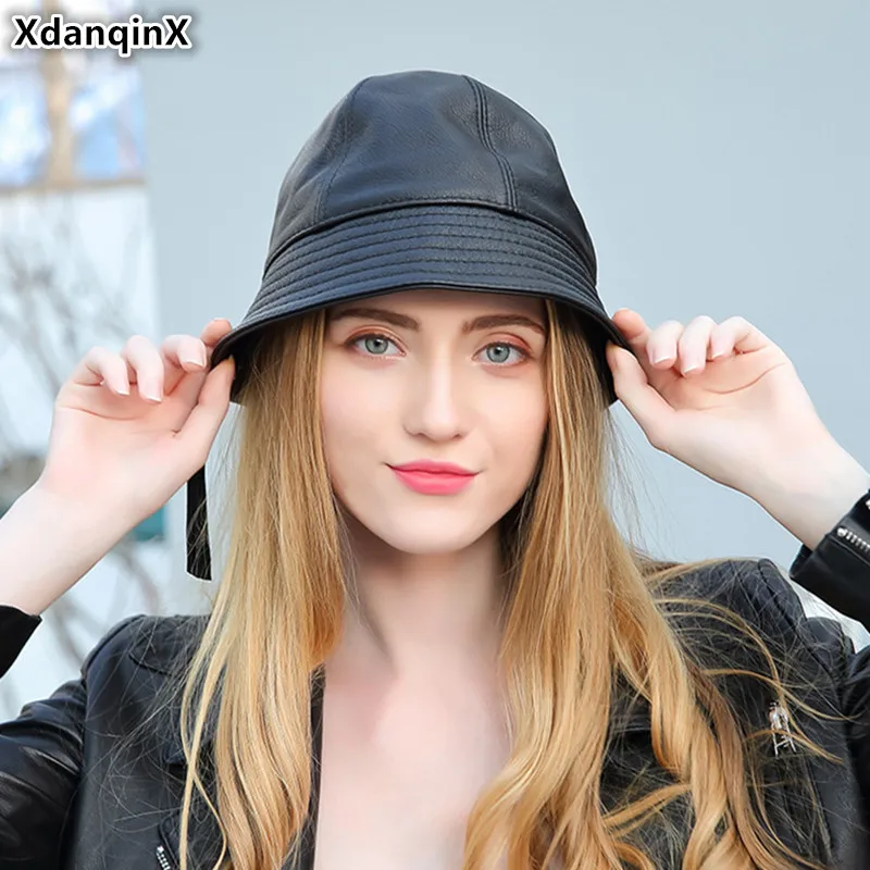 Элегантная модная женская панама XdanqinX из натуральной кожи новинка овечьей