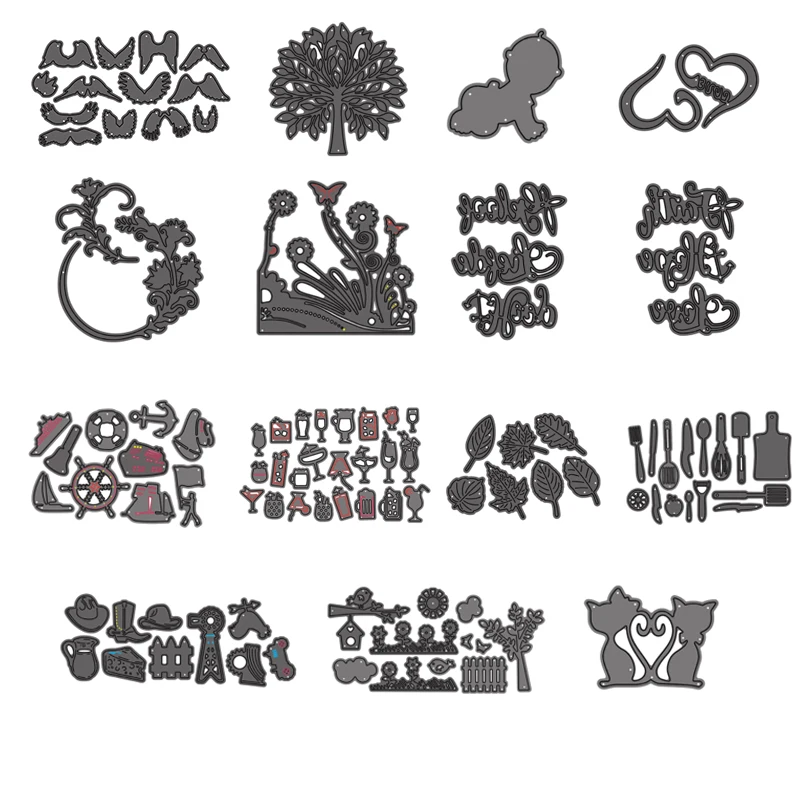 Flower Leaf Kitchenware Drinkware Word Sailing Tools Metal Cutting Dies Scrapbooking Album Paper Diy Cards Crafts Embossing Dies
Flower Leaf Kitchenware Drinkware Word Sailing Tools Metal Cutting Dies Scrapbooking Album Paper Diy Cards Crafts Embossing Dies
