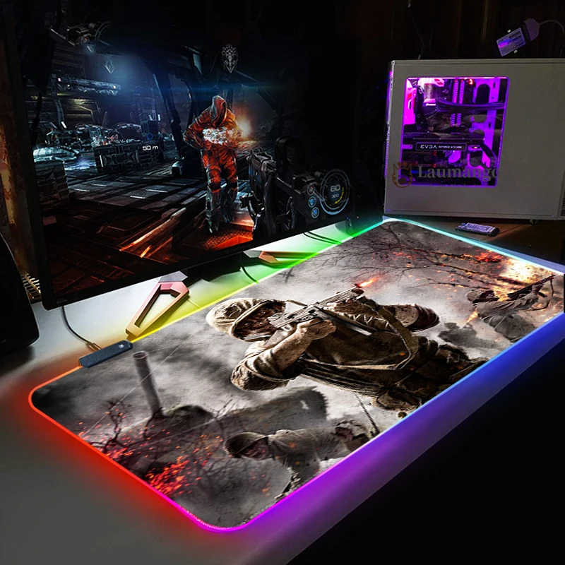 Большой игровой коврик для мыши Call of Duty с персонализированным аниме, RGB, игровой коврик для клавиатуры, мыши со светодиодсветильник кой, USB пр...
Большой игровой коврик для мыши Call of Duty с персонализированным аниме, RGB, игровой коврик для клавиатуры, мыши со светодиодсветильник кой, USB пр...