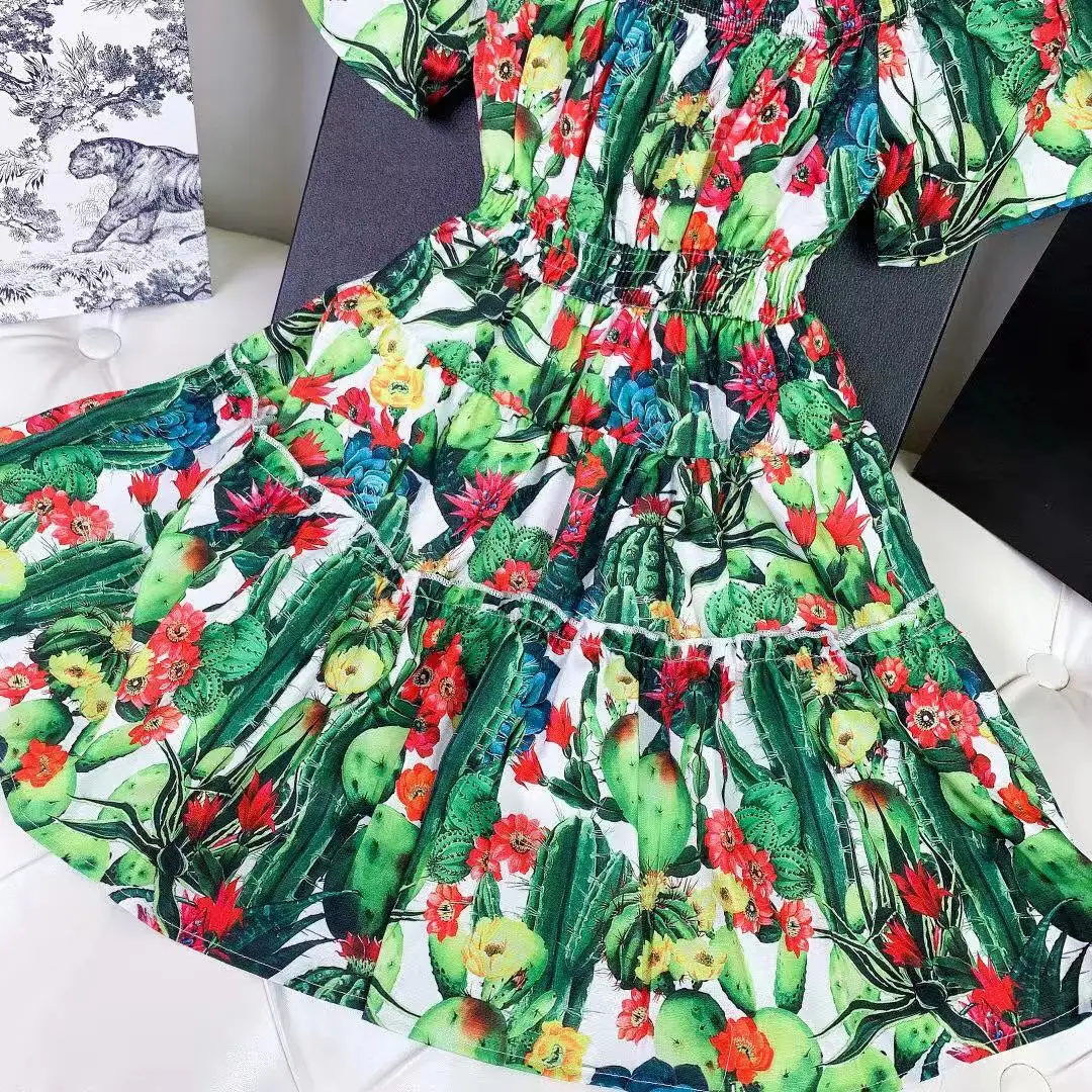 2021 New Summer Flower Printed Green Children's Girls Dress Clothing Outwear
2021 New Summer Flower Printed Green Children's Girls Dress Clothing Outwear