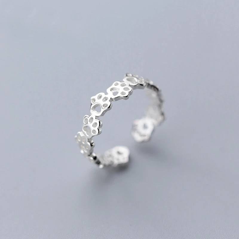 100% Real 925 Sterling Silver Animal Paw Print Open Rings Cute Dog Cat Paw Adjustable Ring for Women Animal Lovers J0006
100% Real 925 Sterling Silver Animal Paw Print Open Rings Cute Dog Cat Paw Adjustable Ring for Women Animal Lovers J0006