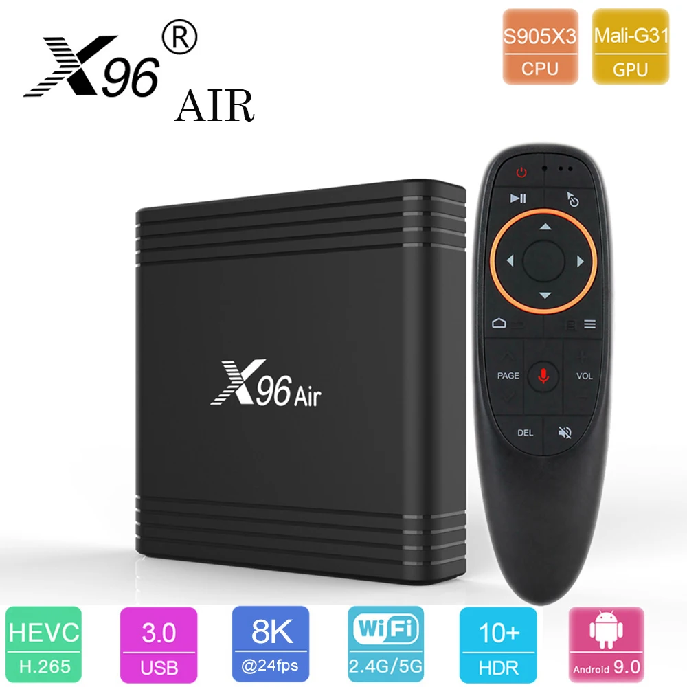 X96 Air Intellectual Television Android 9.0 X96Air Mini 4gb 32g / 64g Amlogic S905X3 8KX4K 2.4G / 5G WIFI BT HDR мультимедийный проигрыватель
X96 Air Intellectual Television Android 9.0 X96Air Mini 4gb 32g / 64g Amlogic S905X3 8KX4K 2.4G / 5G WIFI BT HDR мультимедийный проигрыватель