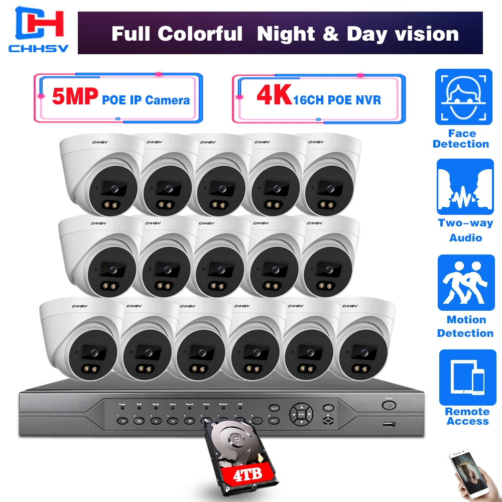 Комплект камер видеонаблюдения H.265 4k POE NVR HD 5 МП, полноцветные камеры с функцией ночного видения для системы видеонаблюдения, комплект s, XMEYE
Комплект камер видеонаблюдения H.265 4k POE NVR HD 5 МП, полноцветные камеры с функцией ночного видения для системы видеонаблюдения, комплект s, XMEYE