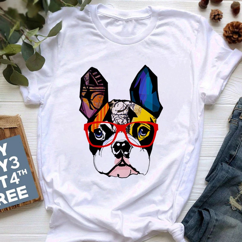 Fashion Retro Tops Harajuku T shirt 2021 New Wild Tshirt short sleeve tee shirt female Funny Bulldog Printed T-shirt Lady
Fashion Retro Tops Harajuku T shirt 2021 New Wild Tshirt short sleeve tee shirt female Funny Bulldog Printed T-shirt Lady