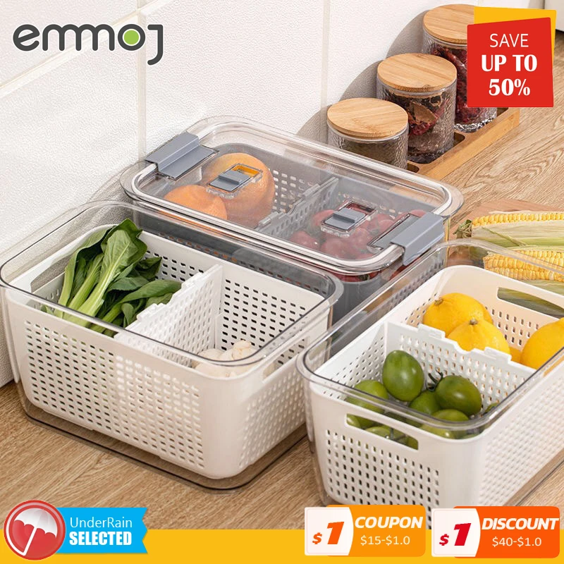 New Refrigerator Fresh Box Creative Drain Fruit And Vegetable Storage Box Double Sealed Kitchen Drain Basket
New Refrigerator Fresh Box Creative Drain Fruit And Vegetable Storage Box Double Sealed Kitchen Drain Basket