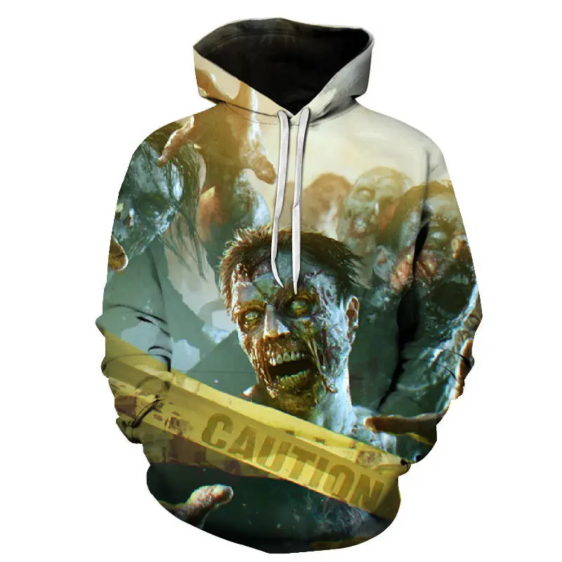 Мужская и Женская толстовка с капюшоном Funny Zombies модная повседневная Уличная