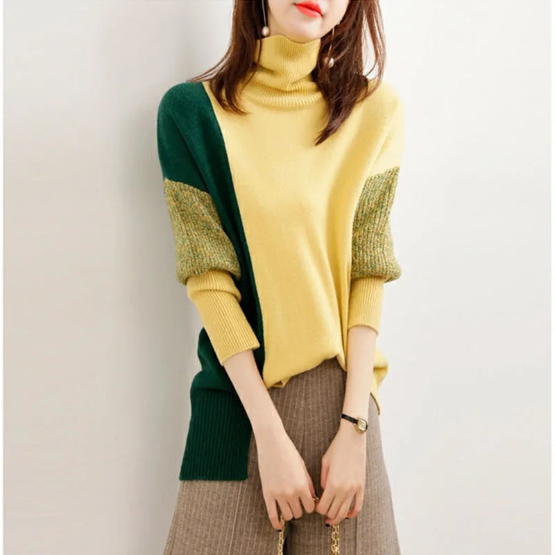 Turtleneck Warm Winter Knitted Pullovers Sweaters Fashion Female Long Sleeve Loose Vintage Large Size Autumn Jumpers Clothing
Turtleneck Warm Winter Knitted Pullovers Sweaters Fashion Female Long Sleeve Loose Vintage Large Size Autumn Jumpers Clothing