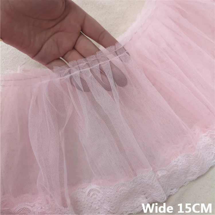 15CM Wide Pink 3d Pleated Applique Lace Trim Fringe Ribbon DIY Curtains Dress Guipure Fabric Embellishments For Sewing Supplies
15CM Wide Pink 3d Pleated Applique Lace Trim Fringe Ribbon DIY Curtains Dress Guipure Fabric Embellishments For Sewing Supplies